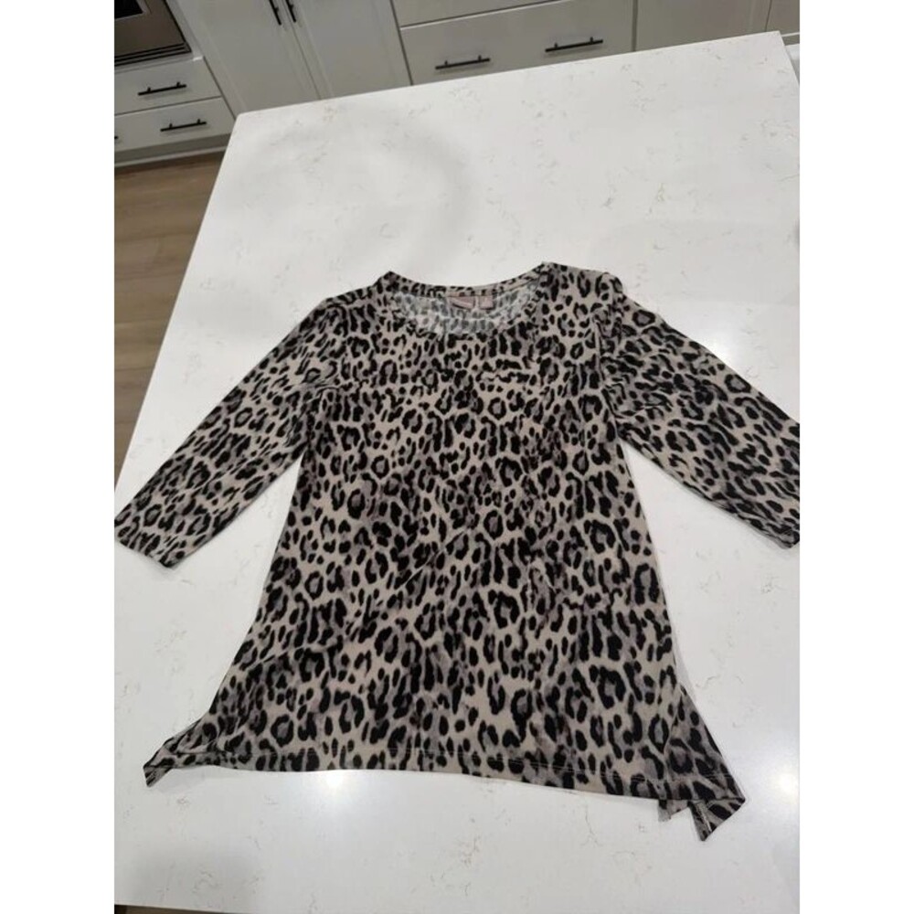 Chico Leopard Print Womens Top size 2